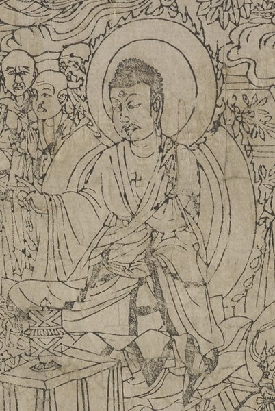 File:Buddha detail with swastika over heart chakra, Diamond sutra (cropped).jpg