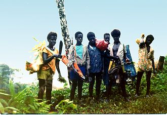 Buin and Siwai boys visiting Lake Loloru. Buin and Siwai boys visiting Lake Loloru and feeling discomfort.jpg