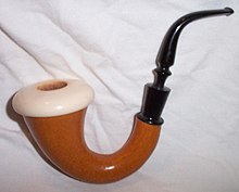 Smooth White with Meerschaum Calabash Tobacco Pipe By Paykoc