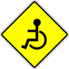 Disabled people crossing ahead