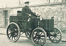 Camille Jenatzy, le 17 janvier 1899 à Achères sur CGA Dogcart électrique (1er de ses trois RM, la même année).
