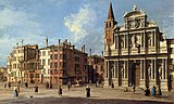 Каналетто. Вид церкви Санта-Мария Дзобениго. Ок. 1765 г. Холст, масло. Частное собрание
