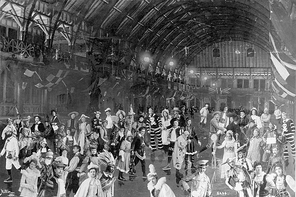 Carnival, South End Exhibition Rink, Halifax, Nova Scotia, Canada, February 1899; The carefully prepared photomontage composite was a Notman specialty