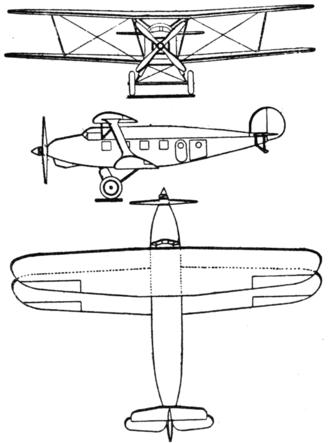 Caspar C 35 3-view drawing from Le Document aeronautique November,1928 Caspar C 35 3-view Le Document aeronautique November,1928.png