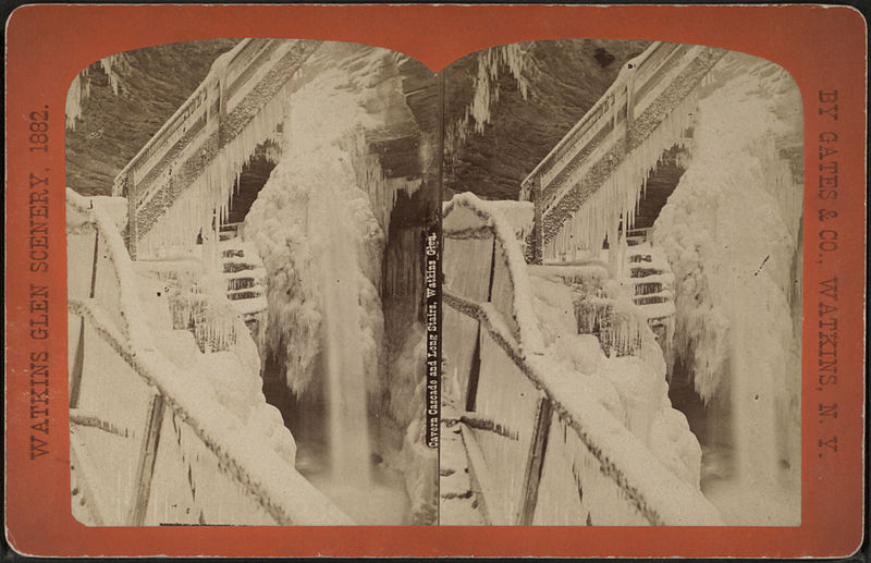 File:Cavern cascade and long stairs, Watkins Glen, by Gates, G. F. (George F.).jpg