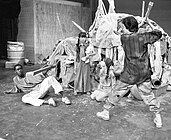 Cheadle, with Kelly Chan, Janice Kawaye, and Richard Coca in the Ensemble Studio Theatre production of "My Name Could Be Anne" in Los Angeles, California.(2 July 1986)