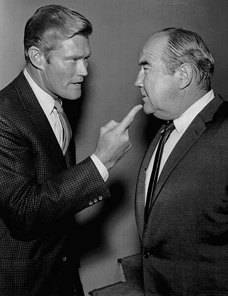 Chuck Connors and guest star Broderick Crawford (1963)