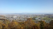 嵐山展望台から眺めた旭川市街（2016年10月）