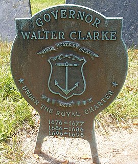 Walter Clarke (governor) Rhode Island colonial governor