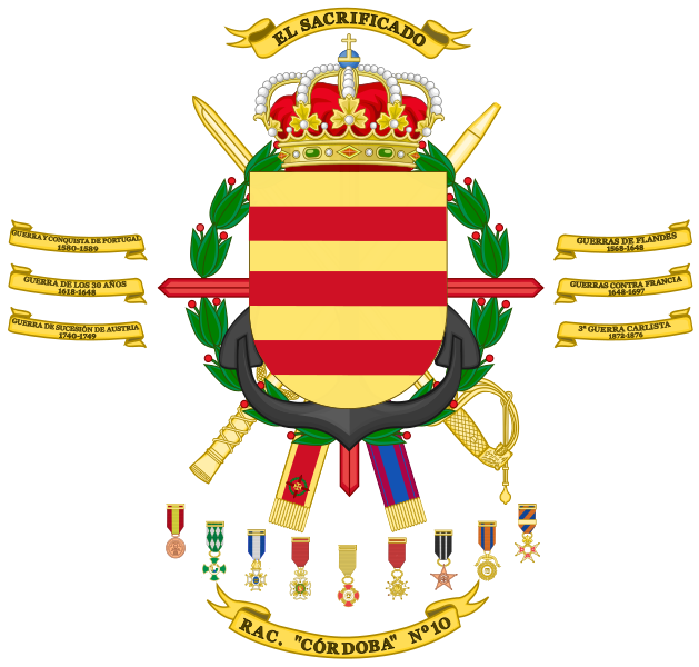 File:Coat of Arms of the 10th Armored Regiment Córdoba (2015).svg