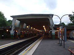 Platforms 3 & 4 looking north with a Piccadily line train on platform 4