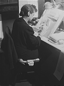 Copy editing the Chicago Defender in 1942. Copy reader of the Chicago Defender.png