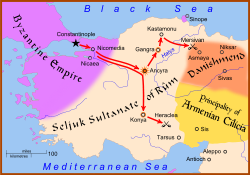 A keresztes hadak útvonala Anatóliában