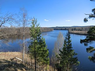 Место слияния Österdalälven (слева) и Västerdalälven (справа)