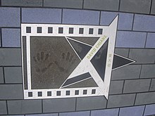 David Chiang's hand prints and autograph on the Avenue of Stars, Hong Kong