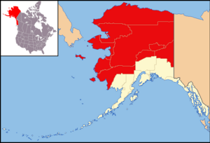 Kart over bispedømmet Fairbanks