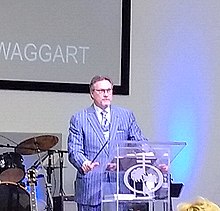 Swaggart's son, Donnie, preaching in Florida in 2018