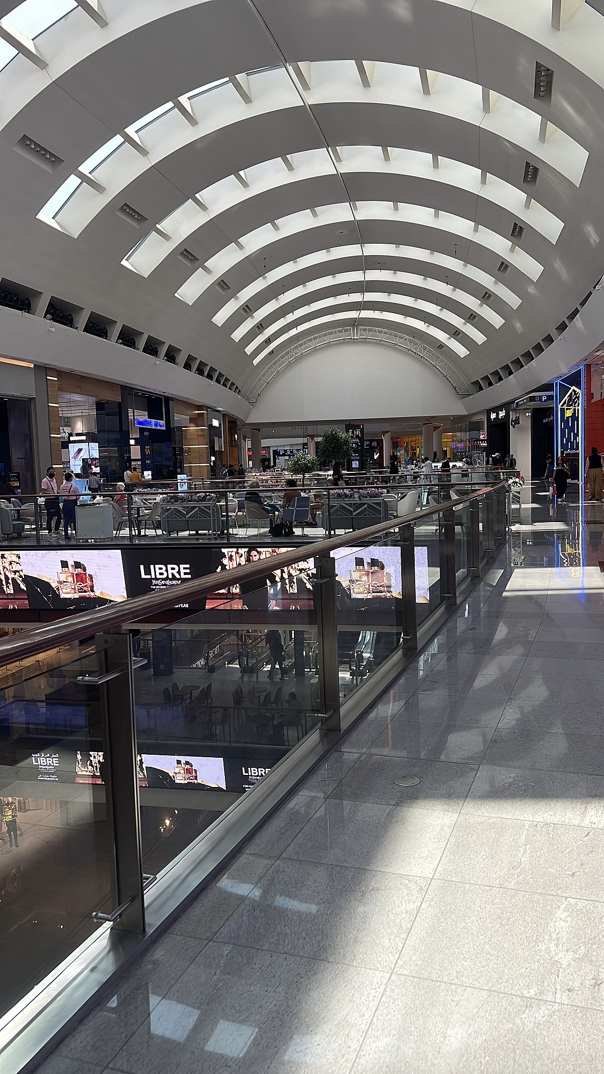 Interior of new extension to the Dubai Mall, the Fashion Avenue , housing  high-end shops and shopping with luxury brands, in Dubai, United Arab  Emirates. UAE