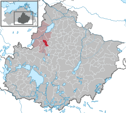 Tidigare läge för kommunen Duckow i Landkreis Mecklenburgische Seenplatte