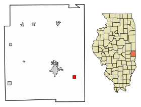 Edgar County Illinois Incorporated and Unincorporated areas Vermilion Highlighted.svg