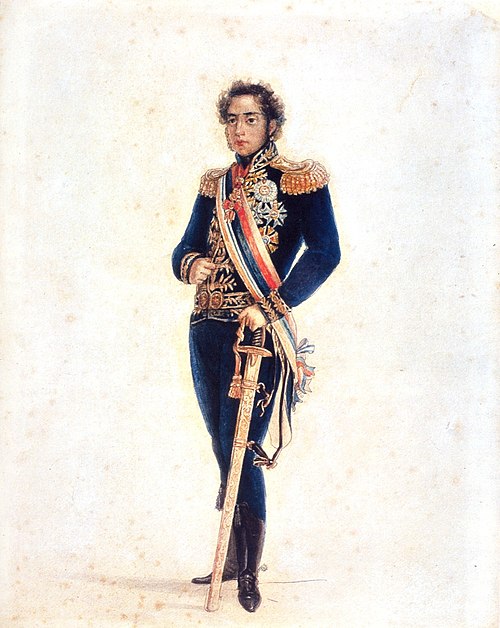 Portrait by Jean-Baptiste Debret of Pedro around age 18, c.1816