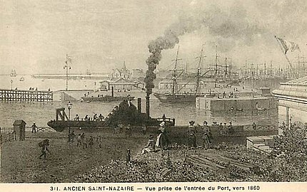 Entrée du port de Saint-Nazaire en 1860