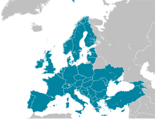 Organización europea para la seguridad de la navegación aérea members.svg