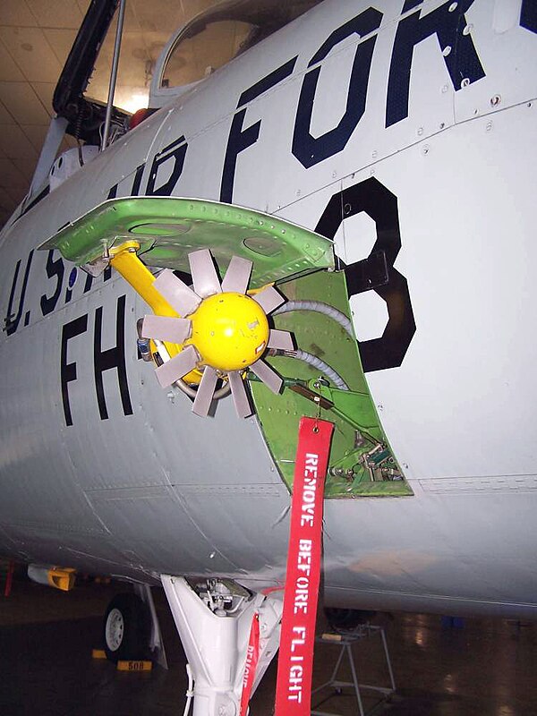 Ram air turbine on a Republic F-105 Thunderchief fighter-bomber