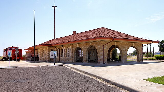 The former Kansas City, Mexico and Orient Railway depot is now the Fort Stockton Visitors' Center.