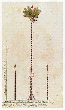 Liberty pole, erected in Mainz in January 1793 Freiheitsbaum-Mainz-1793.jpg