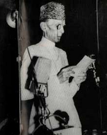 Jinnah addressing the first Constituent Assembly on 14 August 1947.