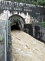 Etsch-Gardaseetunnel nach dem Durchzug des Sturmtiefs Vaia Ende Oktober 2018