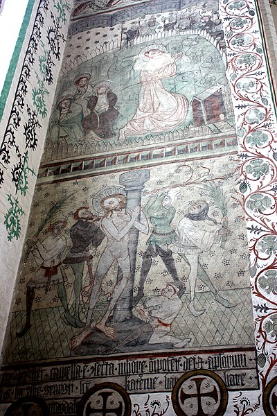 File:Greifswald, Saint Mary church, memorial chapel, fresco of the passion story.jpg