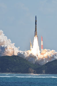 Liftoff of the H-IIA rocket carrying Himawari 8 on October 7, 2014