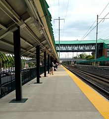 Halethorpe Station connects UMBC to nearby Baltimore and Washington, D.C. Halethorpe Station (MARC).jpg