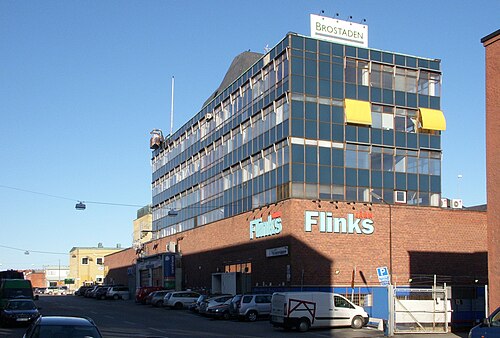 Ralph Erskine och Yngve Fredriksén: byggnad för firman Möller & Co i Slakthusområdet från 1952 tillhör de byggnader i ytterstaden som blåmärkts.