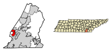 Hamilton County Tennessee Incorporated and Unincorporated areas Signal Mountain Fremhevet 4768540.svg