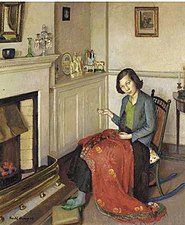 Le Châle de soie rouge, Harold Harvey (artist) (en), 1932