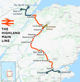 Highland Main Line op de kaart