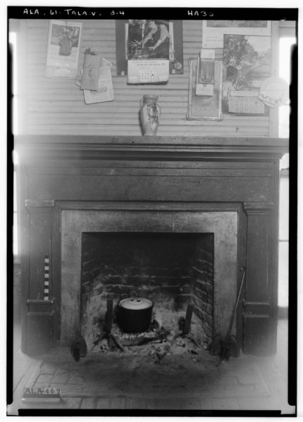 File:Historic American Buildings Survey Alex Bush, Photographer, February 2, 1937 MANTEL ON SOUTH WALL OF S.W. ROOM, 1st FLOOR - King Plantation, Frank Street, Talladega, Talladega HABS ALA,61-TALA.V,3-4.tif