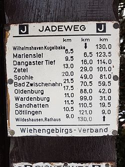 Altes Hinweisschild in Wildeshausen