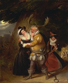 Falstaff at Herne's Oak, from "The Merry Wives of Windsor", Act V, Scene v, James Stephanoff, 1832 James Stephanoff - Falstaff at Herne's Oak, from "The Merry Wives of Windsor," Act V, Scene v - Google Art Project.jpg