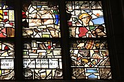 English: Detail of the stained-glass window number 21 in the Sint Janskerk at Gouda, Netherlands