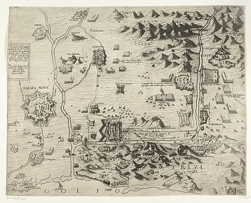 Kaart van het beleg van de vesting Gradisca, 1616, RP-P-OB-80.809
