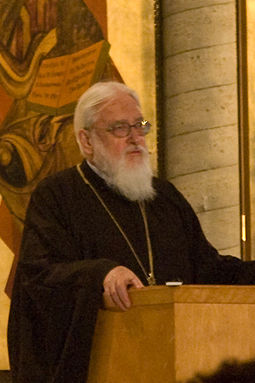 The bishop and theologian Timothy Ware, who lived in Staverton Road Kallistos Ware, Oakland, CA, 2008.jpg