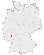 Deutschlandkarte, Position von Schwabenheim an der Selz hervorgehoben