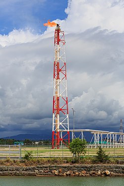 The flare of Sabah Oil and Gas Terminal in Kimanis