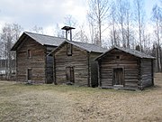 Wooden granaries of the local museum in Iisalmi, Finland.