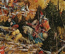 Herb Ostrogski przy Konstantym Ostrogskim w bitwie pod Orszą.