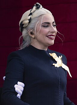 Lady Gaga at Joe Biden's inauguration (cropped)